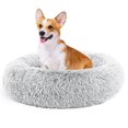 thumbnail image 1 of EDX 24-Inch Plush Round Dog Bed for Medium Sized Dogs - Machine Washable, Cozy Brown Haven for Your Furry Friend, Gray, 1 of 8