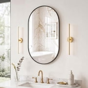 EDX 24"X36" oval Bathroom Mirror, Wall Mounted Mirror with Aluminum Alloy Frame, Bathroom Mirror for Living Room, Bedroom, Bathroom and Entryway,Black