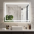thumbnail image 1 of EDX 28"X36" Anti-fog LED Bathroom Mirror with Dual Light Source and Three Lighting Modes, White, 1 of 9