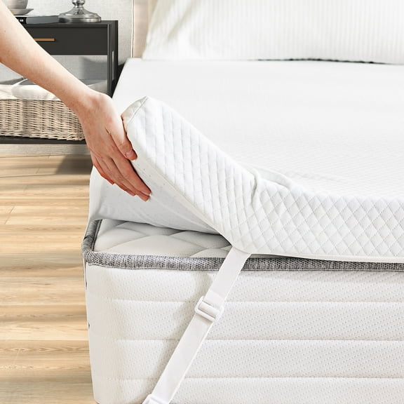 EDX 3 Inch Queen Size Gel Memory Foam Mattress Topper, Bed Topper with Removable Soft Cover