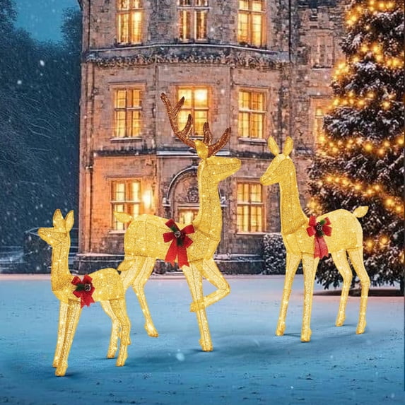 Edx edx, Large Lighted Christmas Deer Family Set, 5Ft, Outdoor Yard Decor ...