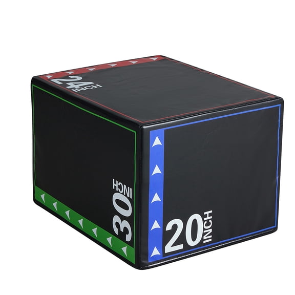 EDX 3-in-1 Foam Plyometric Jump Box for Home Gym with Multiple Height Options – Versatile Plyo with Non-Slip Surface for Strength, HIIT, Step-Ups, and Agility Training