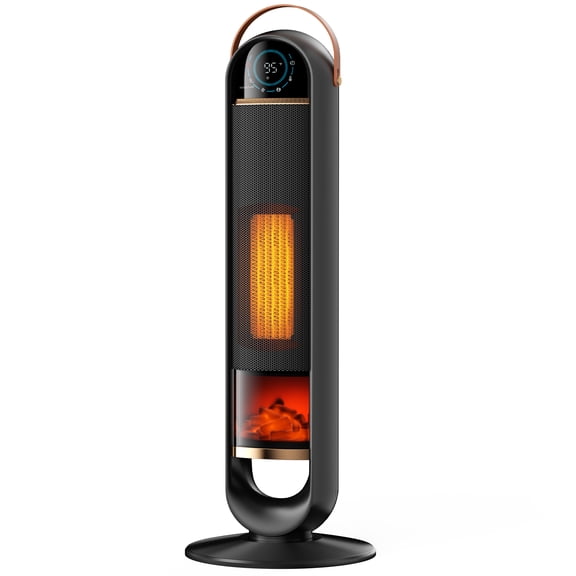 EDX 31.8" Tower Space Heater, 1500W Electric Heater with Remote, 15H Timer, 45° Oscillation for Indoor Use,Black