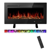 edx 36"Electric Fireplace, 1500W, 13 Adjustable Flame Colors, 12-Hour Timer, Low-Noise Design, Supports Wall-Mounted/Freestanding/Built-In Installation