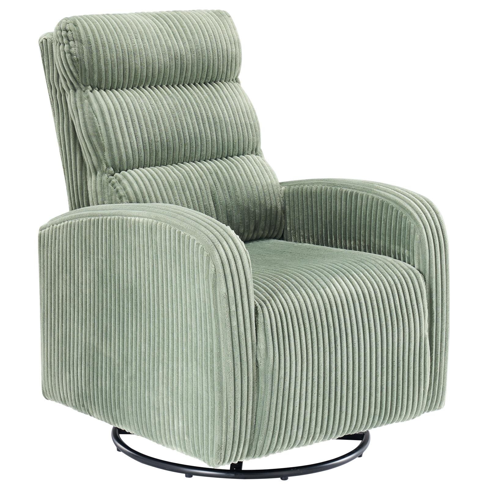 EDX 360°Swivel Nursery Chair, Comfy Chair for Bedroom, Rocking Chair with Thickened Seat Cushion, High Back Sofa Chairs for Living Room, Nursery Room and Reading Room, Green
