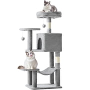 EDX 44" Cat Tree Tower for Indoor Cats, Multi-Level Durable Climbing Tower, Pet House with Natural Sisal Scratching Post