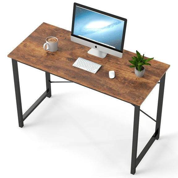 EDX 44 Inch Computer Desk for Small Spaces, Small&nbsp;Student Study Gaming Writing Work, Modern Simple PC Table Workstation for Home Office, Rust