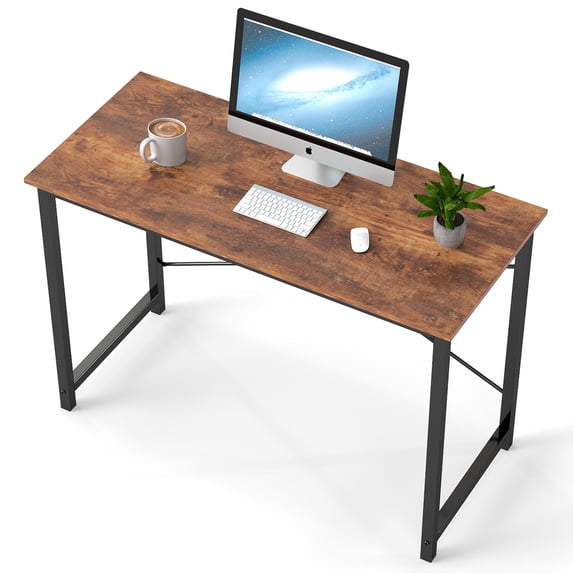 EDX 44 Inch Computer Desk for Small Spaces, Small Student Study Gaming Work Writing Desk, Modern Simple PC Table Workstation for Home Office, Rust