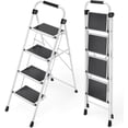 thumbnail image 1 of edx 4-Step Folding Step Stool for Adults - 330 Lbs Capacity, Sturdy Steel Frame, Wide Non-Slip Pedal & Top Handrail, Lightweight Portable Ladder for Home Kitchen, Black, 1 of 6