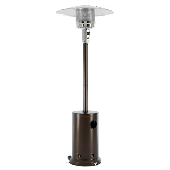 EDX 48,000 BTU Propane Patio Heater, Comes with Double Heating Grid and Wheels，Portable Design for Home, Commercial, Brown
