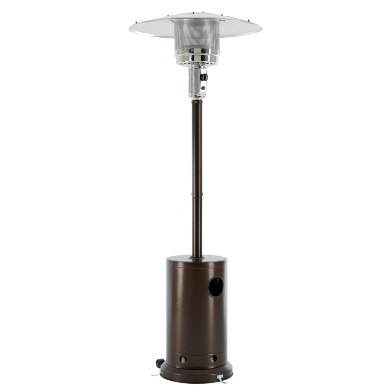 EDX 48,000 BTU Propane Patio Heater, Comes with Double Heating Grid and Wheels，Portable Design for Home, Commercial, Brown