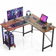 edx 50 Inch L Shaped Computer Desk, Corner Executive Desks Gaming Desk PC Table with CPU Stand for Home Office Dorm Sturdy Writing Workstation, Rust