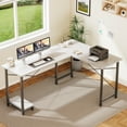 thumbnail image 1 of edx 49 Inch L Shaped Desk - Computer Desk Corner Desks Gaming Desk PC Table with CPU Stand for Home Office Dorm Sturdy Writing Workstation, White, 1 of 7