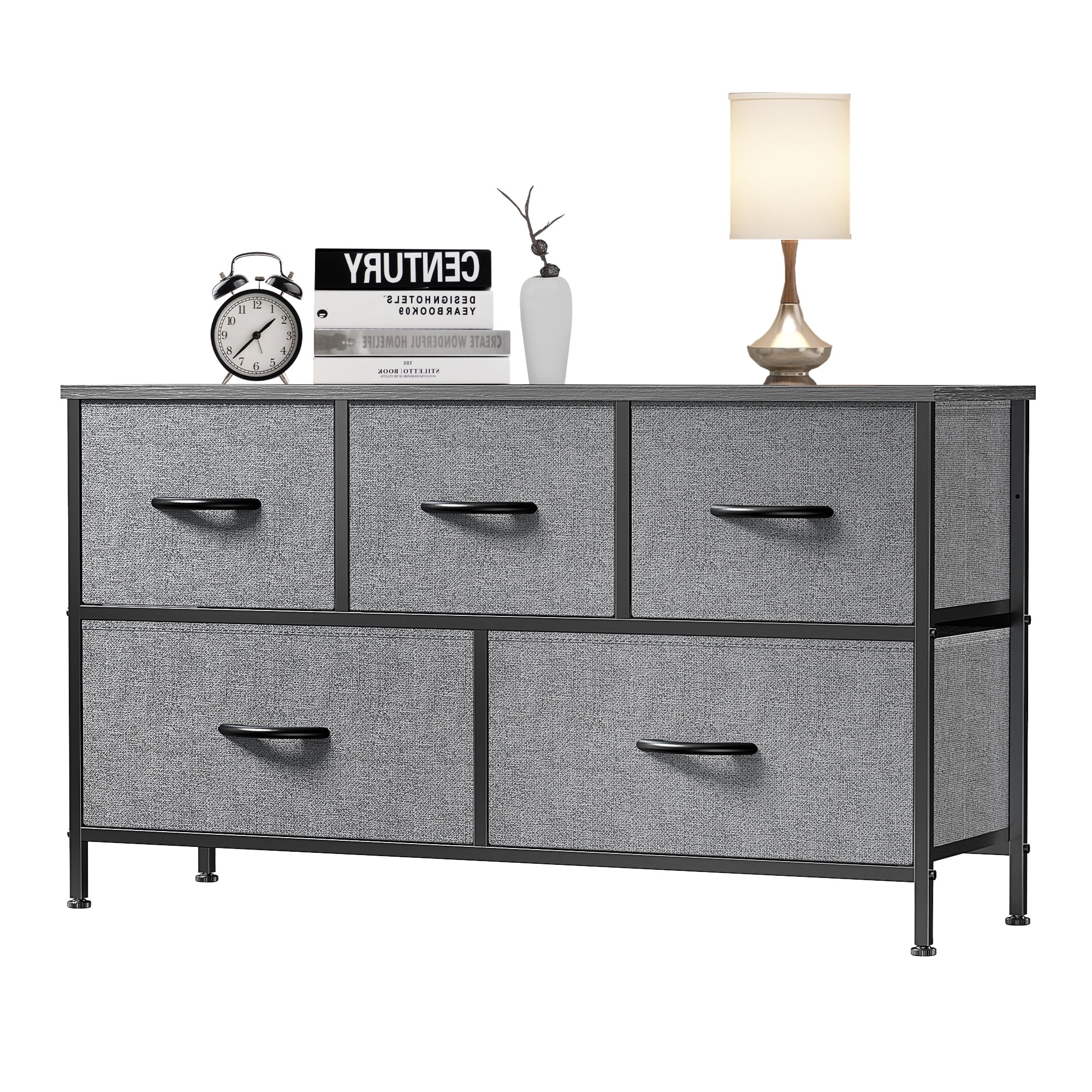EDX 5 Drawer Dresser, Wide Chest Of Drawers Nightstand Storage Tower ...