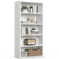 thumbnail image 1 of EDX 5 Tier Bookcase Storage, 53 Inch Large Tall Floor Standing Open Bookshelf for Home Office, Living Room, and Bedroom, White, 1 of 8