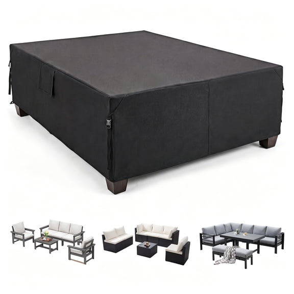 EDX Heavy Duty Patio Couch Cover, Waterproof UV-Resistant for Outdoor Sofa & Rectangular Furniture Set, 108" x 82" x 28"