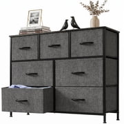 EDX 7 Drawer Dresser, Nightstand Storage Wide Chest of Dressers for Living Room, Bedroom, Hallway, Grey
