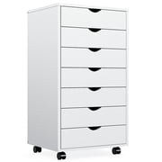 EDX 7 Drawer Dresser - Spacious Wood Storage Cabinet for Bedroom, Home, Office Organization, White