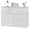 thumbnail image 1 of EDX 7 Drawer Dresser, Wide Chest of Storage Drawers Nightstand Storage Tower With Wood Top for Living Room, Bedroom, Hallway, White, 1 of 8