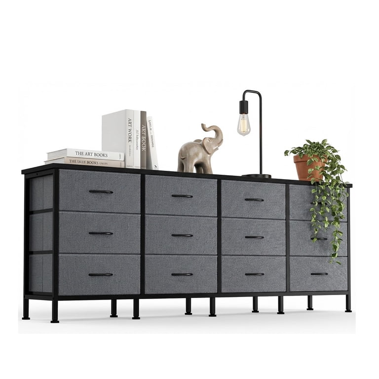 edx 12 Drawer Dresser for Bedroom, 70.9" Fabric Chest, TV Stand for 65, 80 inch TV, Wide Storage Organizer for Closet, Hallway & Living Room, Gray - Walmart.com edx 12 Drawer Dresser for Bedroom, 70.9" Fabric Chest, TV Stand for 65, 80 inch TV, Wide Storage Organizer for Closet, Hallway & Living Room, Gray - Walmart.com
