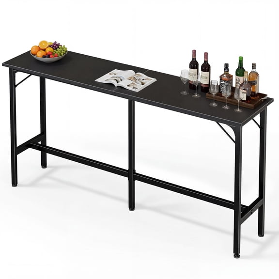 EDX 71 Inch Bar Table, Bar Height Pub Table, Counter Height Bar Table, Rectangular High Top Coffee&Dining Table,for household ,Black