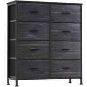 edx 8 Drawers Fabric Dresser for Bedroom, Drawer Organizer Storage Cabinet for Closet, Clothes, TV Stand, Black