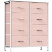 edx 8 Drawers Fabric Dresser for Bedroom, Drawer Organizer Storage Cabinet for Closet, Clothes, TV Stand, Pink