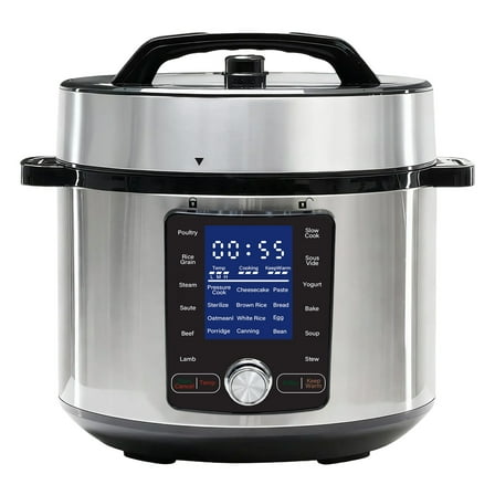 edx 8 Quart, Electric Pressure Cooker, 12 Preset Functions, Aluminum Inner Pot, Stainless Steel Exterior