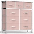 thumbnail image 1 of edx 9 Drawers Fabric Dresser for Bedroom, Drawer Organizer Storage Cabinet for Closet, Clothes, TV Stand, Pink, 1 of 8