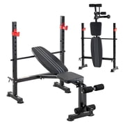 EDX Adjustable Weight Bench Set with Leg Extension & Curl, Foldable Home Gym Bench, Heavy-Duty 650 lbs Capacity, Multi-Position Backrest, Black