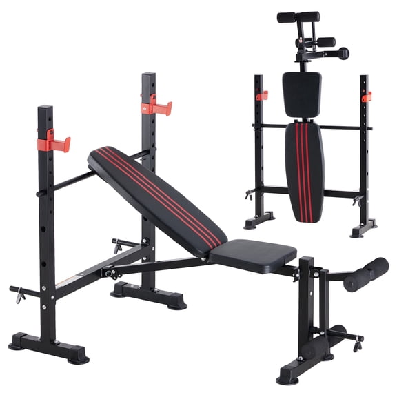 EDX Adjustable Weight Bench Set with Leg Extension & Curl, Foldable Home Gym Bench, Heavy-Duty 650 lbs Capacity, Multi-Position Backrest, Black