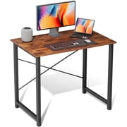 EDX Adult Modern Simple Style with Storage Bag and Iron Hook Small Office Desk, Rust