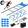 thumbnail image 1 of EDX Agility Ladder Speed Training Set - Adjustable Fitness Ladder for Footwork, Coordination & Agility Drills Indoor Outdoor, Blue, 1 of 8
