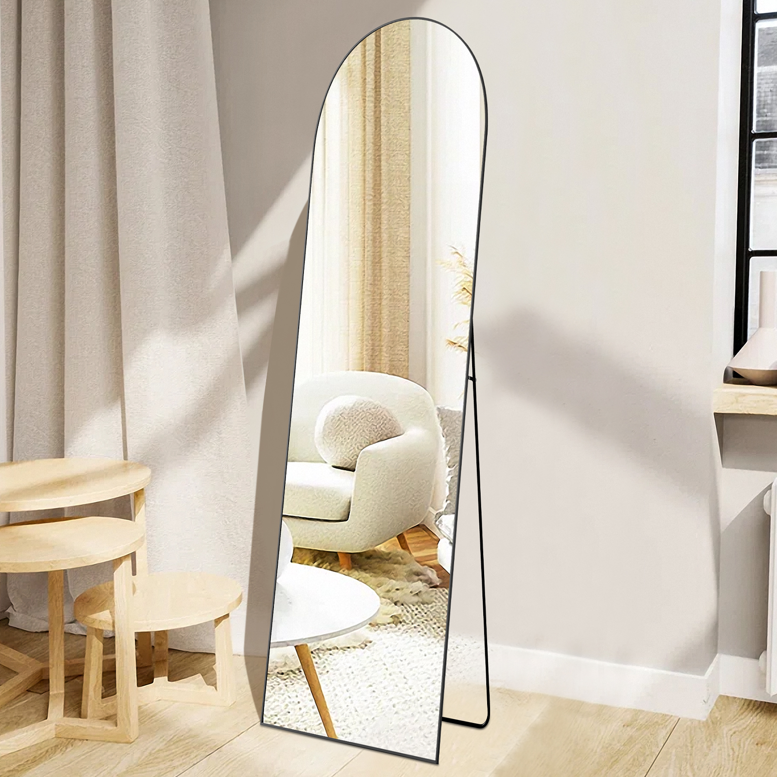 TinyTimes 65''x22'' Arched Full Length Mirror Freestanding Floor Length