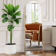 EDX Arched Full Length Mirror 59x16 Full Body Mirror Rectangle Free Standing Wall Mounted Leaning Hanging Floor Mirrors, Gold