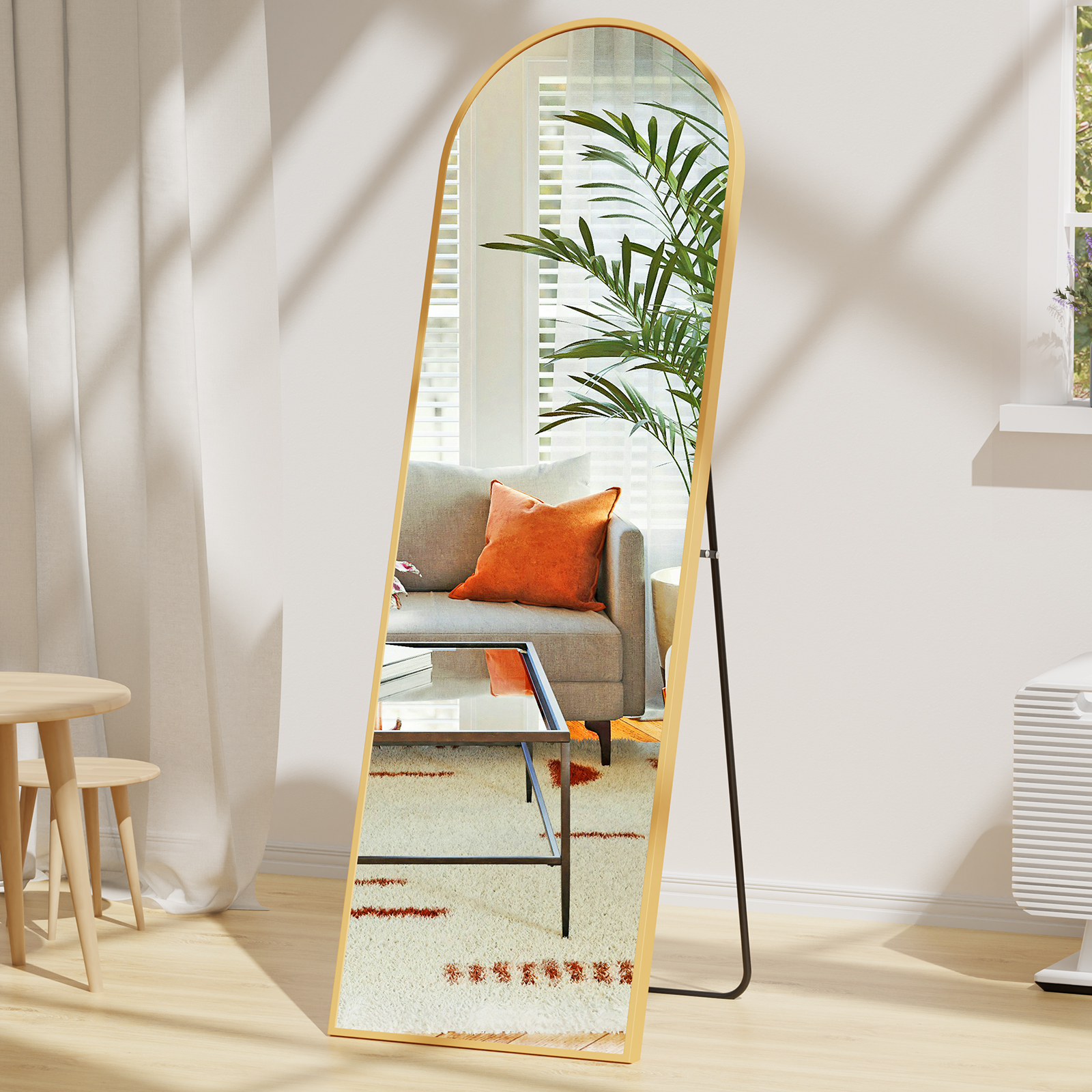 JHK 16x59 Full-Length Floor Mirror – Large Wall/Standing Mirror With Black Aluminum Alloy Frame
