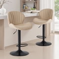 thumbnail image 1 of EDX Bar Stools Set of 2, Modern Adjustable Armless Swivel Counter Stools with PU Leather, Gray, 1 of 7