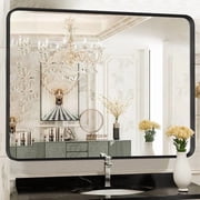 EDX Bathroom Mirror 20"x 28" Wall Mirror with Rectangular Metal Frame, Gold
