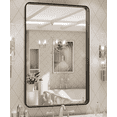 thumbnail image 1 of EDX Bathroom Mirror 22"x 30" Wall Mirror with Rectangular Metal Frame, Wood Grain Colored, 1 of 1