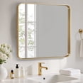 thumbnail image 1 of EDX Bathroom Mirror 32"x 48" Wall Mirror with Rectangular Metal Frame, Gold, 1 of 7