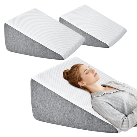 EDX Bed Wedge Pillow, Foam Bed Pillow with Washable Cover for Sleep Apnea, Acid Reflux, and Back Pain Relief, Leg Elevation, Incline Cushion for Sleeping (Standard Width 12" Height)
