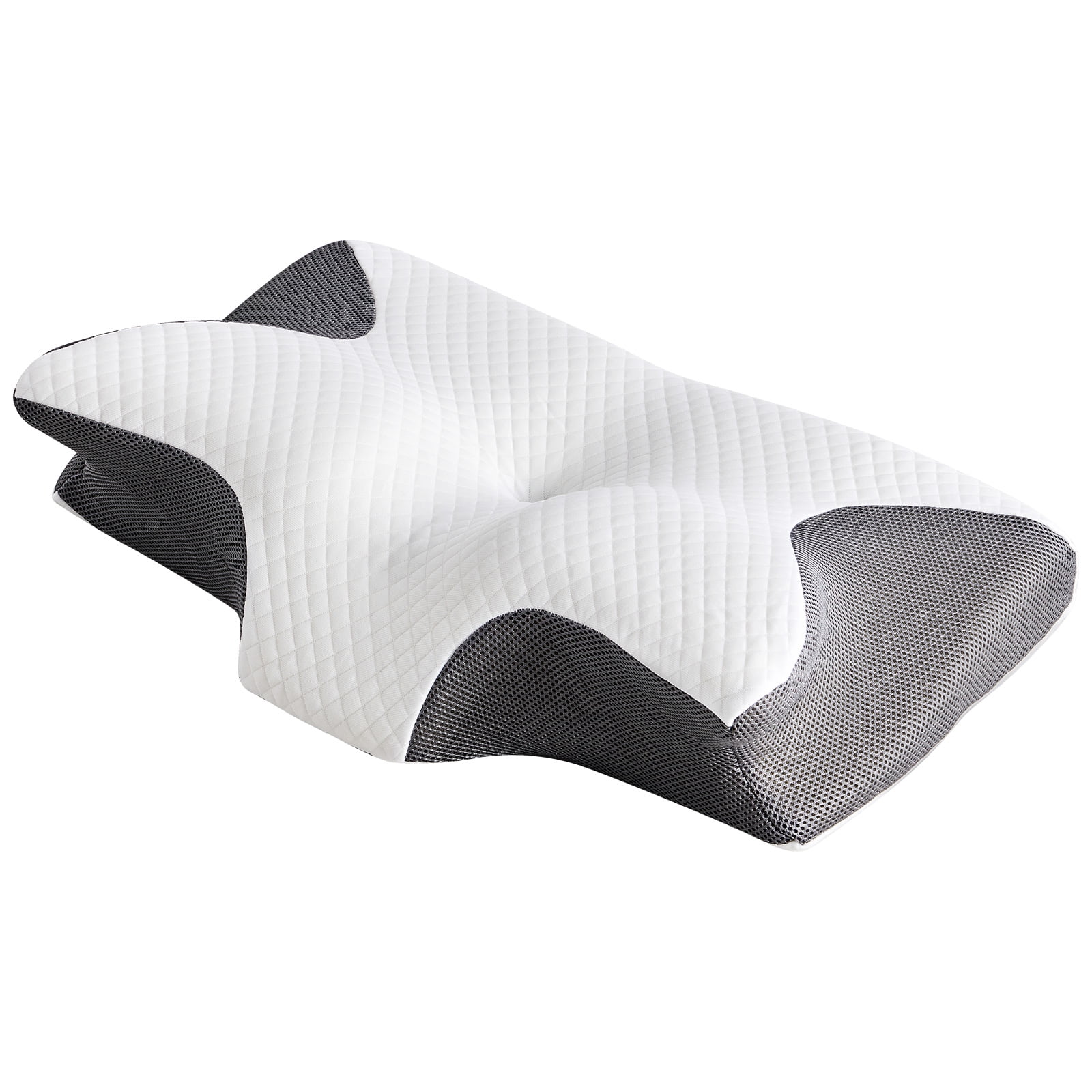 EDX Cervical Pillow for Pain Relief, Ergonomic Side Sleeper Pillow for Orthopedic Contour Support for Bed Sleeping, Memory Foam Orthopedic Pillow for Back Stomach Sleepers,Dark Gray