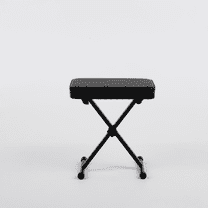 EDX Adjustable Height Piano Bench / Music Performance Stool - 3-Level Height Adjustment, Non-Skid Design,High-Density Sponge Padded, Portable & Foldable X-Style Seat, 250LBS Weight Capacity,Black