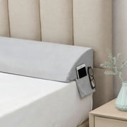 edx King Size Bed Wedge Pillow, Wedge Pillow Headboard, Bed Gap Filler (0-8") for Between Your Headboard and Mattress or Wall, Grey