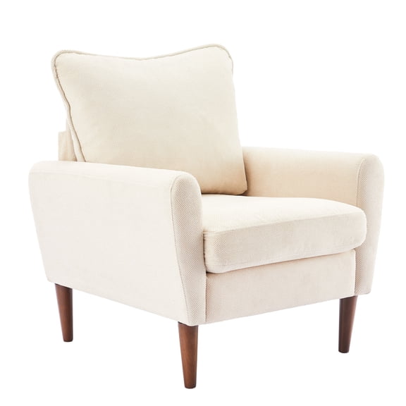 EDX Comfy Chair for Adults, Leisure Chair for Bedroom Living Room Dorm Rooms Flexible Reading Chair, Beige