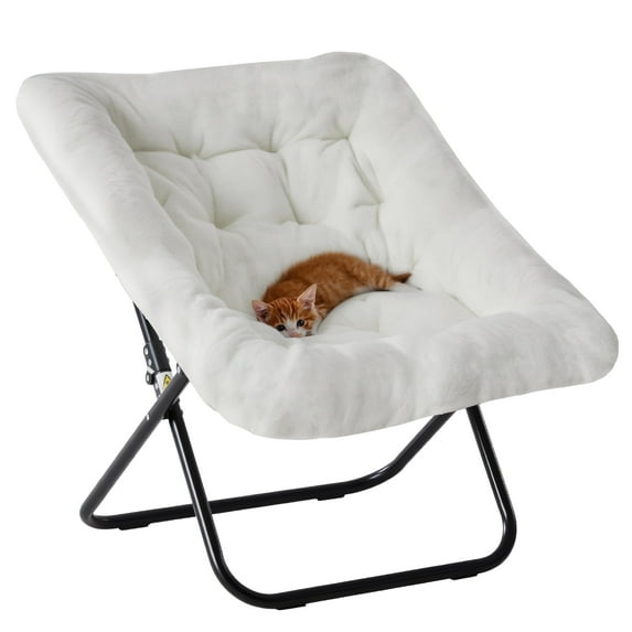 EDX Comfy Chair for Adults, Soft Faux Fur Folding Lounge for Bedroom Living Room Dorm Rooms Flexible Reading Chair