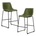 thumbnail image 1 of EDX Counter Height Bar Stools Set of 2 With Back and Footrest, Metal Frame, 26 inch, Green, 1 of 7
