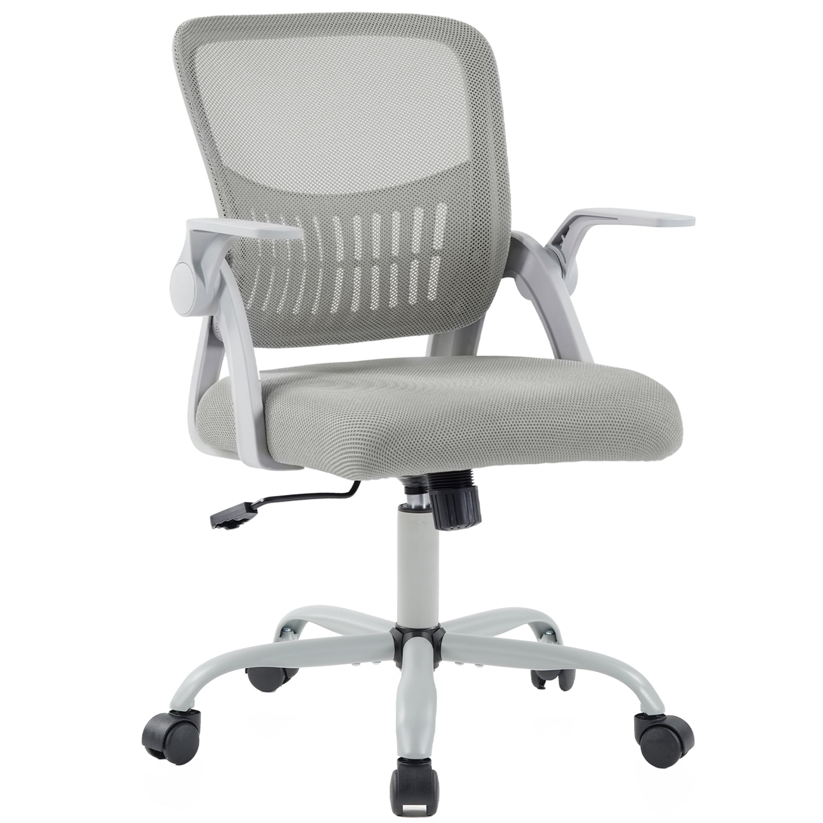 EDX Desk Chair with Ergonomic Lumbar Support, Flip-Up Armrests & Removable Footrest - 250lbs Capacity, Suitable for Home, Office, Bedroom, Gray