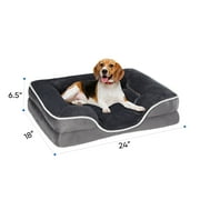 EDX Dog Bed 24"x18" Orthopedic Dog Sofa Bed Small, Supportive Foam Pet Couch Bed with Removable Washable Cover, Grey