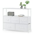 thumbnail image 1 of EDX Dresser TV Stand, Entertainment Center with 5 Fabric Drawers, Media Console Table with Open Shelves for TV up to 45 inch for Bedroom, Living Room, Entryway, White, 1 of 9